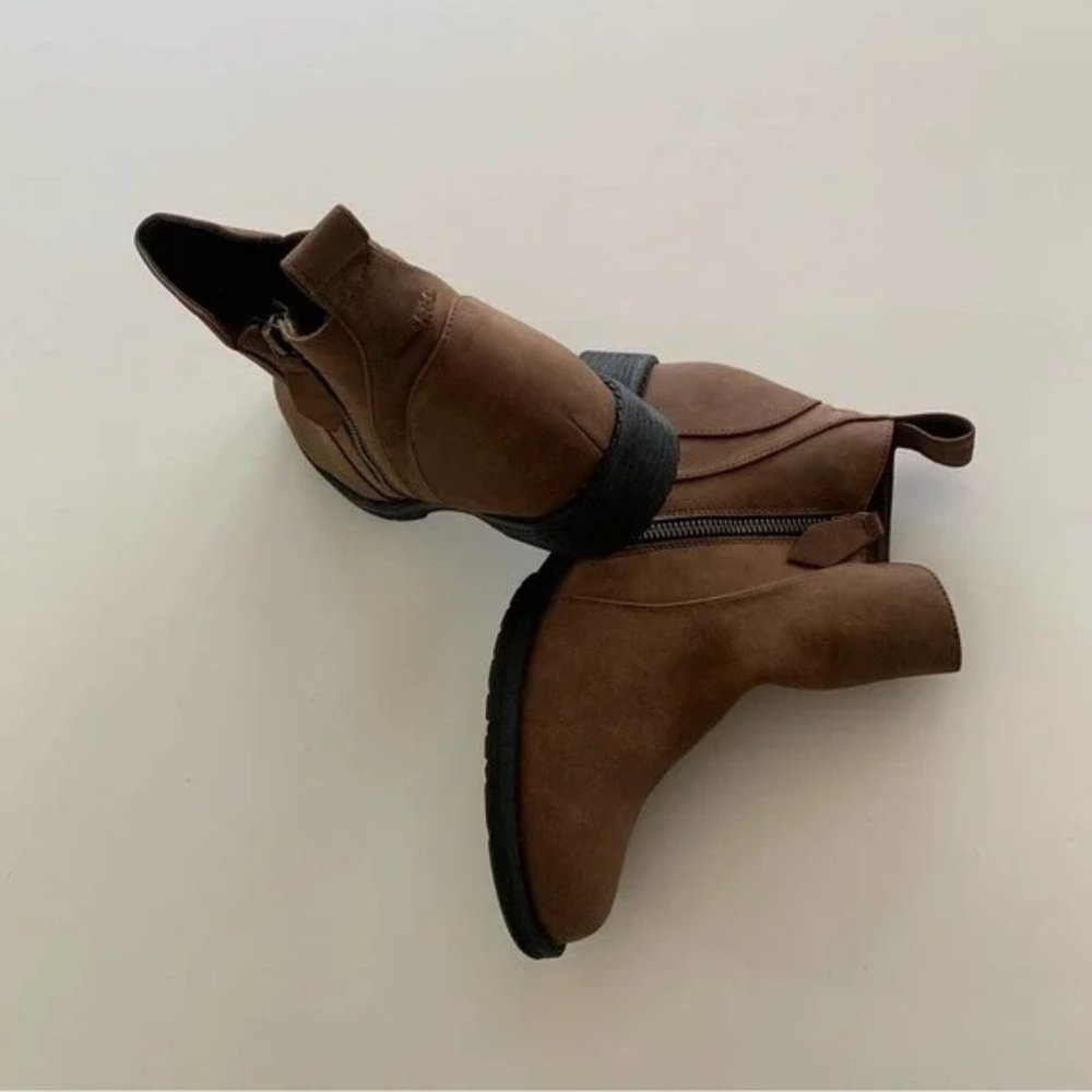 Lukees by Muk Luks Women’s Brown Side-Zip Bethany Ankle Boots Size 8 - 8.5 - Picture 8 of 8